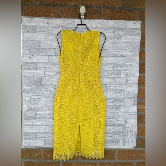 Diane Von Furstenberg Yellow Midi Sheath Dress size 0 - Picture 8 of 11